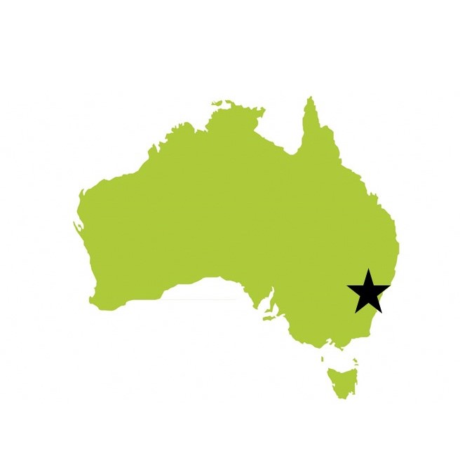オーストラリアの地図上でサザランド市の位置を示す画像