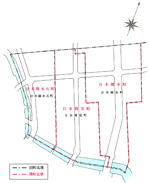 地図　日本橋本石町・日本橋室町・日本橋本町地区