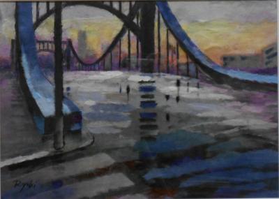 清洲橋（貼り絵）の画像