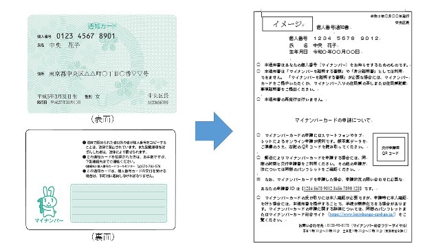 個人番号通知書　イメージ画像