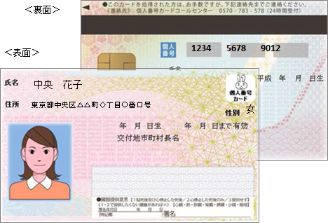 個人番号カードのイメージ　画像