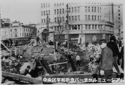 復旧に手間取る銀座の街　過去　画像