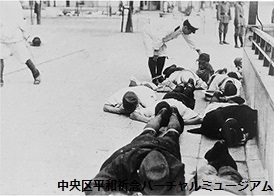 昭和19年8月 銀座通りで行われた防空待避訓練　提供：共同通信社　画像